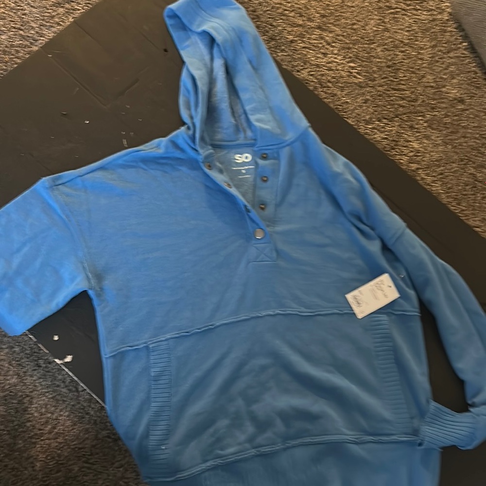 SO. Blue hoodie